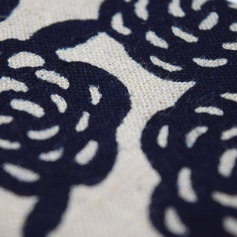 Yotsume dyed cloth, name engraving included, card case, mass-produced flower, blue-green, vermilion, navy