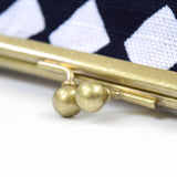 Yotsume dyed cloth hem, mouth SASHIKO embroidery connected, black