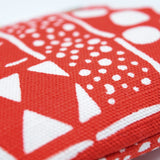 Yotsume dyed cloth edge, hem SASHIKO flower cloth red