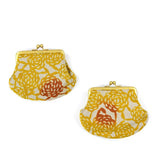 Yotsume teinture sur tissu | Gama-guchi | SASHIKO motif floral sans quantité | Souffle de montagne | Jaune clair